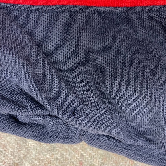 VINTAGE AMERICAN EAGLE STRIPED SHIRT MENS MEDIUM RED 2000S Y2K RUGBY LONG SLEEVE - Picture 10 of 11